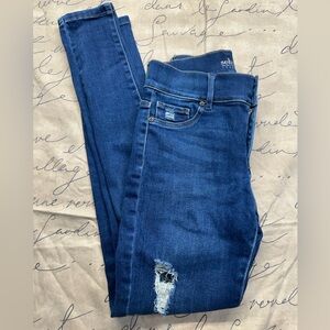 SOHO NY&Co High Waist Blue Jean Legging Distressed Skinny Denim Womens Size 6